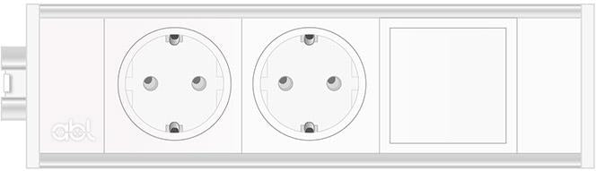 Модул Link 3M с 2х Шуко и 1х празен модул, цвят Бял, ABL, ABL Сърбия, 2M21F2A1