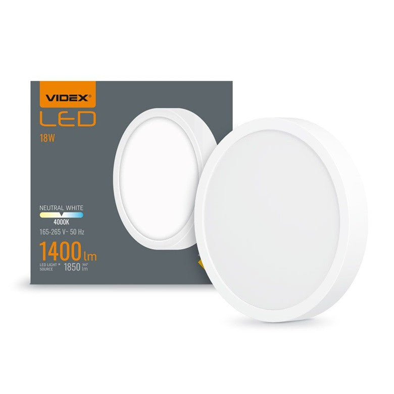 LED ЛАМПА VLE-DLRS-184 SURFACE FRAME RD 18W/4K/WH VIDEX