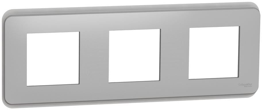 Лицева рамка 3х цвят Алуминий Unica Pro SE, SCHNEIDER ELECTRIC, NU400630