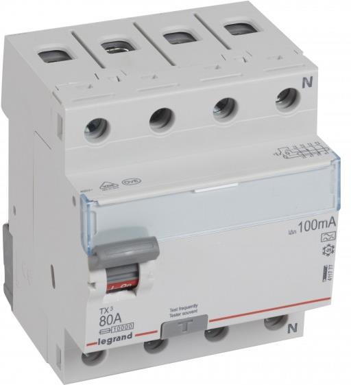 ДТЗ 4P 80A 100mА серия TX3 ID тип A Legrand, LEGRAND НИСКО НАПРЕЖЕНИЕ, 411777