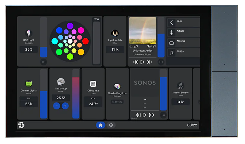 Пулт за управление със Smart реле 1х On/Off 5A изисква неутрала черен Shelly Wall Display XL - 073008, SHELLY