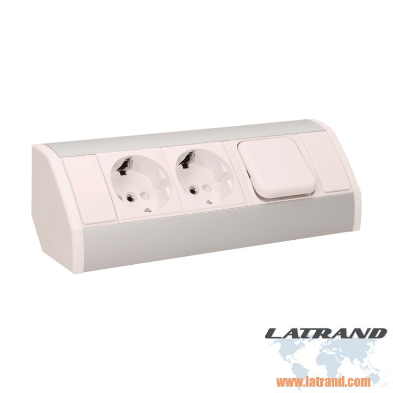 Ъглов контакт с детска защита , 2 отделения шуко- OR-GM-9002W-G(GS), ORNO