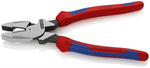 Комбинирани клещи Lineman, синьо-червена ръкохватка 240мм, Knipex - K0902240