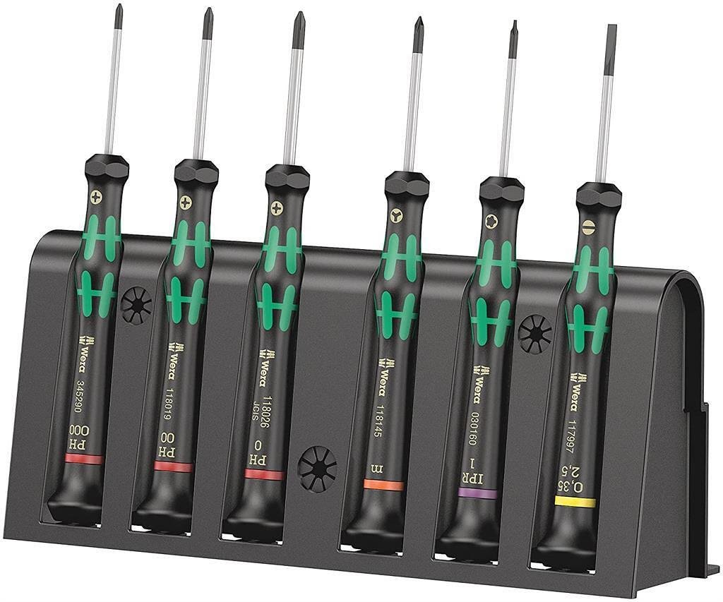 Комплект отвертки, 1x шлиц, 3x PH, 1x TX и 1x mx, 2050/6 Kraftform Micro Wera - W030181
