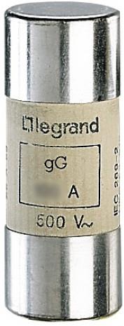 Стопяем цилиндричен предпазител тип gG 50A 22x58мм Legrand, LEGRAND НИСКО НАПРЕЖЕНИЕ, 15350