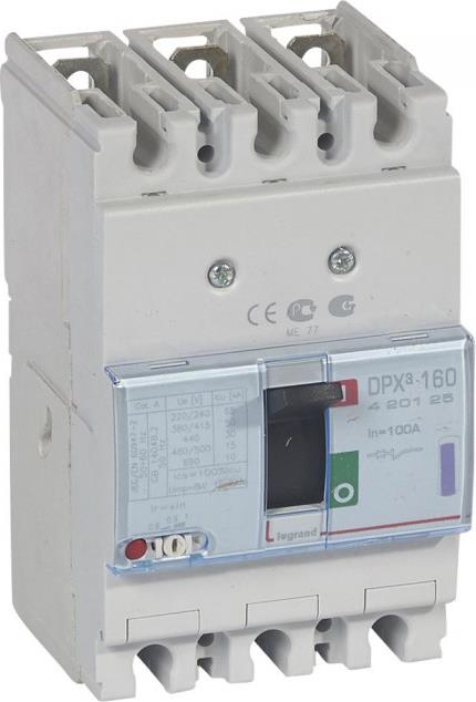 Автомат DPX3 160 TM 3P 100A 50кA регулируем (In x 0.8...1) Legrand, LEGRAND НИСКО НАПРЕЖЕНИЕ, 420125