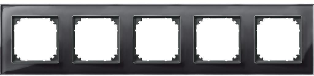 Рамка 5х цвят Оникс, стъкло System M Merten SE, SCHNEIDER ELECTRIC, 489503