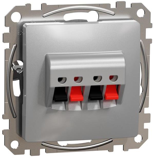 Розетка за тонколони двойна цвят Алуминий Sedna SE, SCHNEIDER ELECTRIC, SDD113411