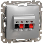 Розетка за тонколони двойна цвят Алуминий Sedna SE, SCHNEIDER ELECTRIC, SDD113411
