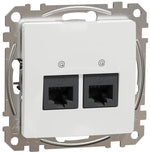 Розетка 2xRJ45 UTP cat.6A S-One цвят Бял Sedna SE, SCHNEIDER ELECTRIC, SDD111467