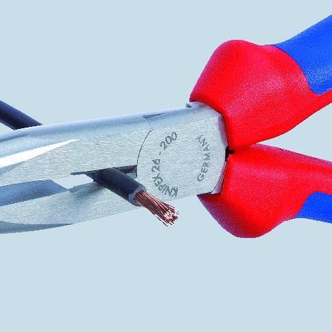 Клещи резачки с дълъг остър връх, синьо-червена ръкохватка 200мм, Knipex - K2612200