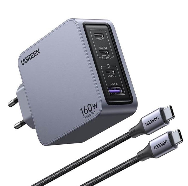УНИВЕРСАЛНО ЗАРЯДНО УСТРОЙСТВО X763 220V 3xUSB-C 1xUSB A GaN 160W UGREEN
