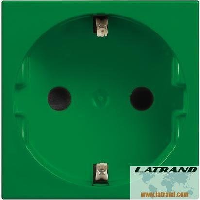 Контакт ШУКО 2P+E 2 мод. 16A детска защита цвят Зелен Classia Bticino - R4141V