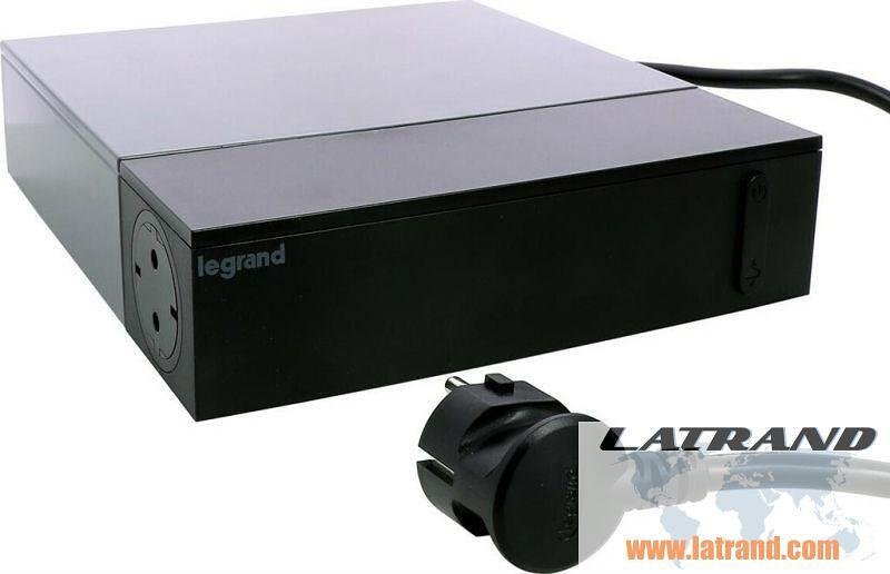 Разклонител TV ЧЕРЕН 4x2P+E + 4x2P с кабел 2 метра с гръмозащита Corner NEW Legrand 694595