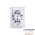 ATRA - Контакт четворен Каре 3 Бял за скрит монтаж 5403 16A 250V, АТРА