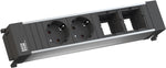 Модул за POWER FRAME 4M с 2х Шуко и 2х празни модула, цвят Черен, Bachmann, BACHMANN, B916.1000