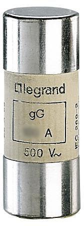 Стопяем цилиндричен предпазител тип gG 63A 22x58мм без стикер Legrand, LEGRAND НИСКО НАПРЕЖЕНИЕ, 15563