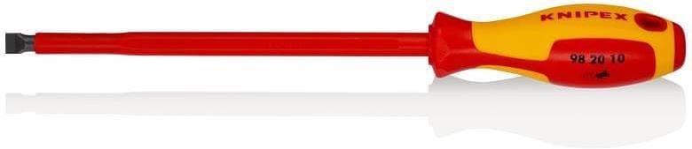 Отвертка шлиц 10, VDE 1000V жълто-червена ръкохватка 320мм, Knipex - K982010