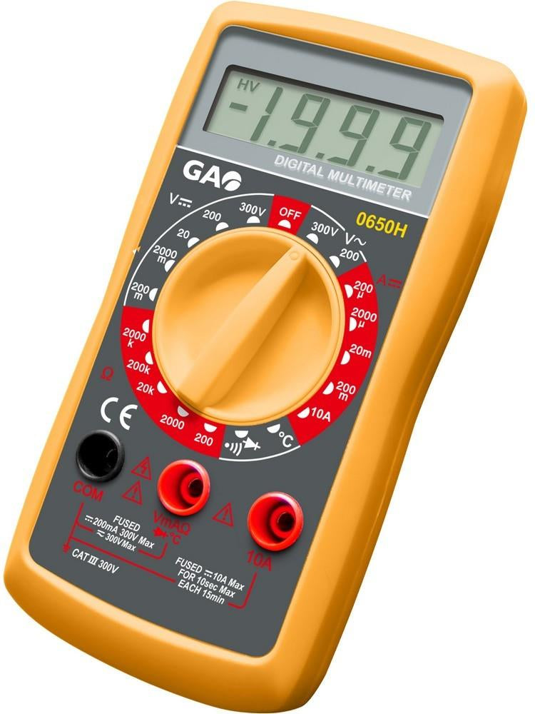Дигитален мултицет CAT III 0…300Vac/dc, LCD и звук, GAO, 0650H