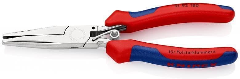 Клещи тапицерски, синьо-червена ръкохватка 185мм, Knipex - K9192180