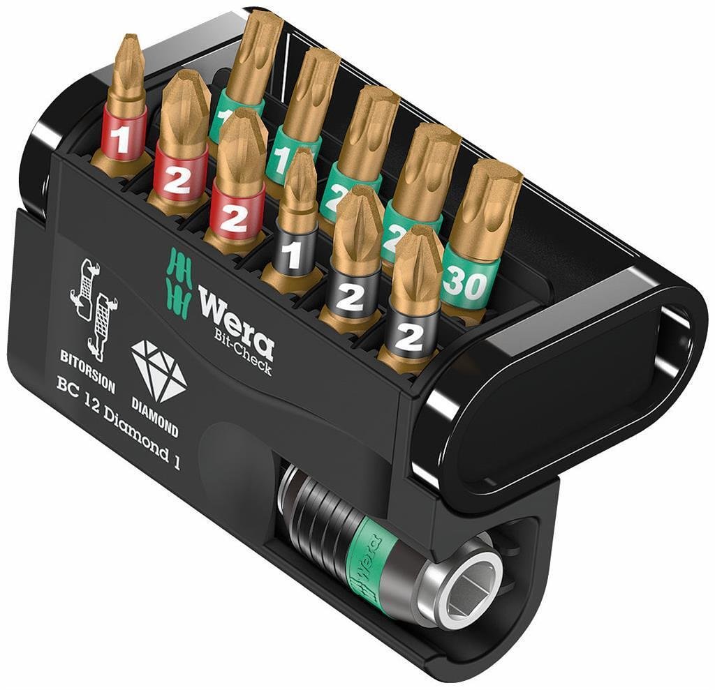 Комплект 11х бита и държач 889/4/1, Bit-Check 12 Diamond Wera - W057421