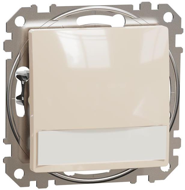 Бутон с подсветка 12V и етикет цвят Крем Sedna SE, SCHNEIDER ELECTRIC, SDD112143L