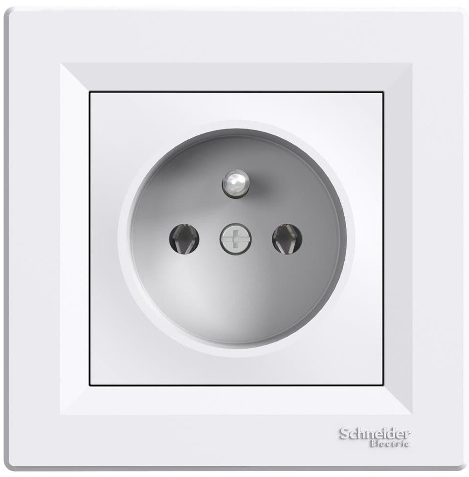 Контакт френски стандарт 16A моноблок цвят Бял Asfora SE, SCHNEIDER ELECTRIC, EPH2800121