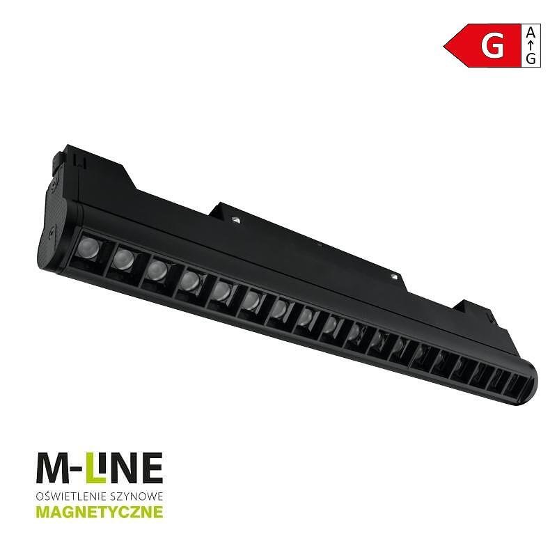 Линейна лампа с магнитна релса, регулируема M-LINE, бяла, 18 W, 1400 lm, 4000 K, DPM, MTL-NRS-18W-B