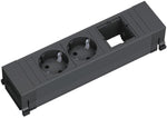 Модул за POWER FRAME PVC 3M с 2х Шуко и 1х празен модул, цвят Черен, Bachmann, BACHMANN, B916.060