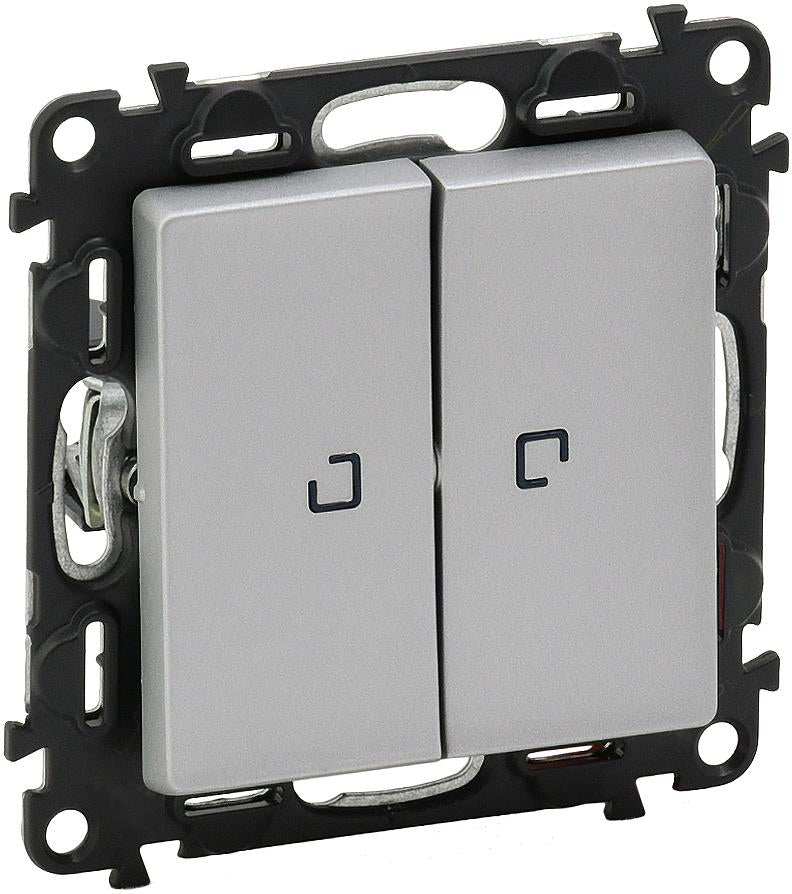 Сериен ключ с подсветка LED 0.15мА цвят алуминий Valena Life Legrand, LEGRAND, 752328