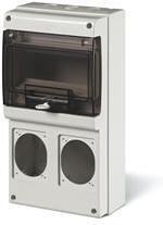Табло за индустриални контакти и DIN модули IP66, UV, PG и М вход, серия Domino (8 DIN и 2х16A) Scame-672.2300