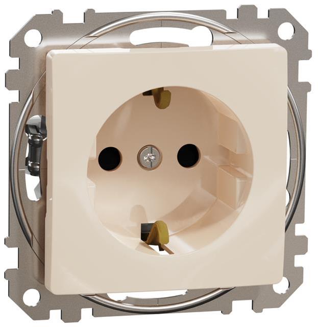 Контакт шуко с детска защита авт. цвят Крем Sedna SE, SCHNEIDER ELECTRIC, SDD112022