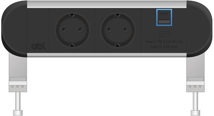 Модул Chroma 3M с 2х Шуко и USB тип A+C Power Delivery 65W, цвят Черен, ABL, ABL Сърбия, 2A00F2H3
