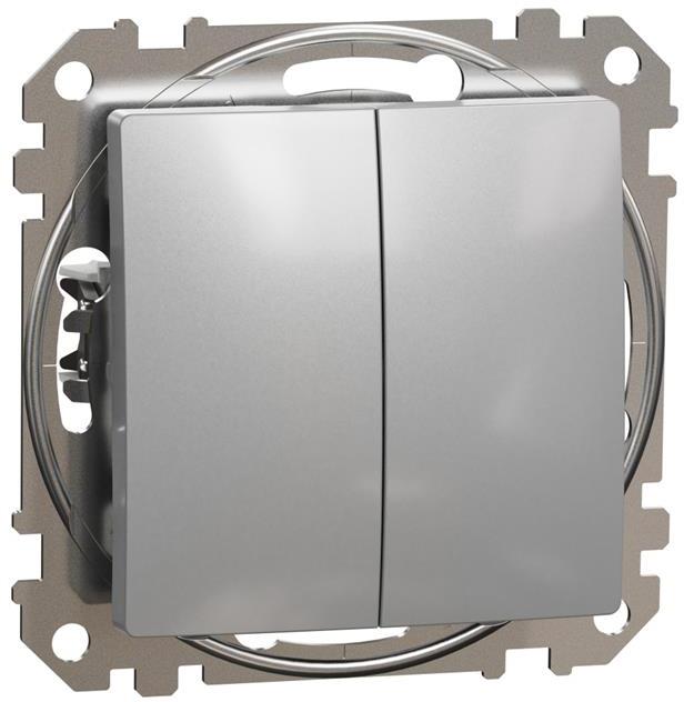 Сериен бутон цвят Алуминий Sedna SE, SCHNEIDER ELECTRIC, SDD113118