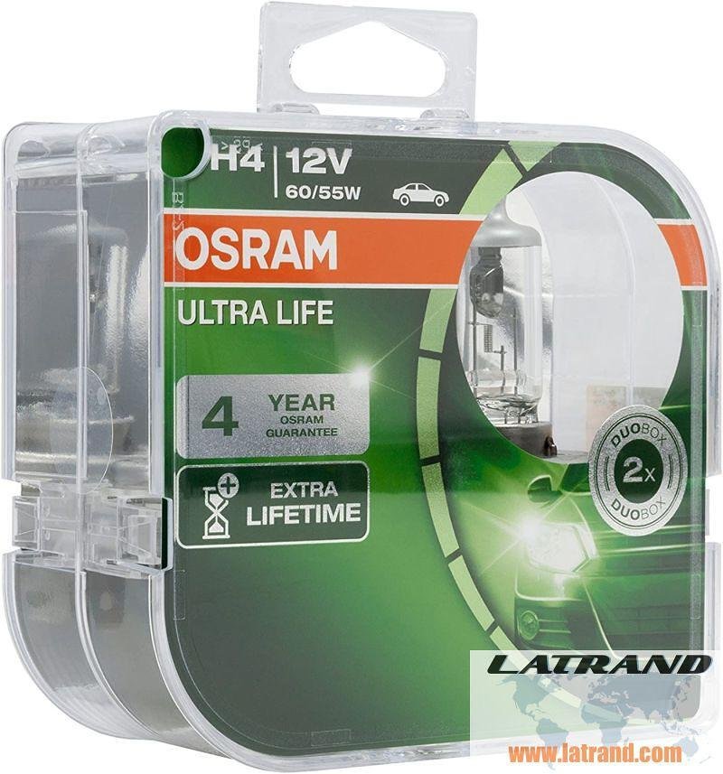 АВТОМОБИЛНА ЛАМПА 64193ULT H4 60/55W 12V P43t DUOBOX OSRAM