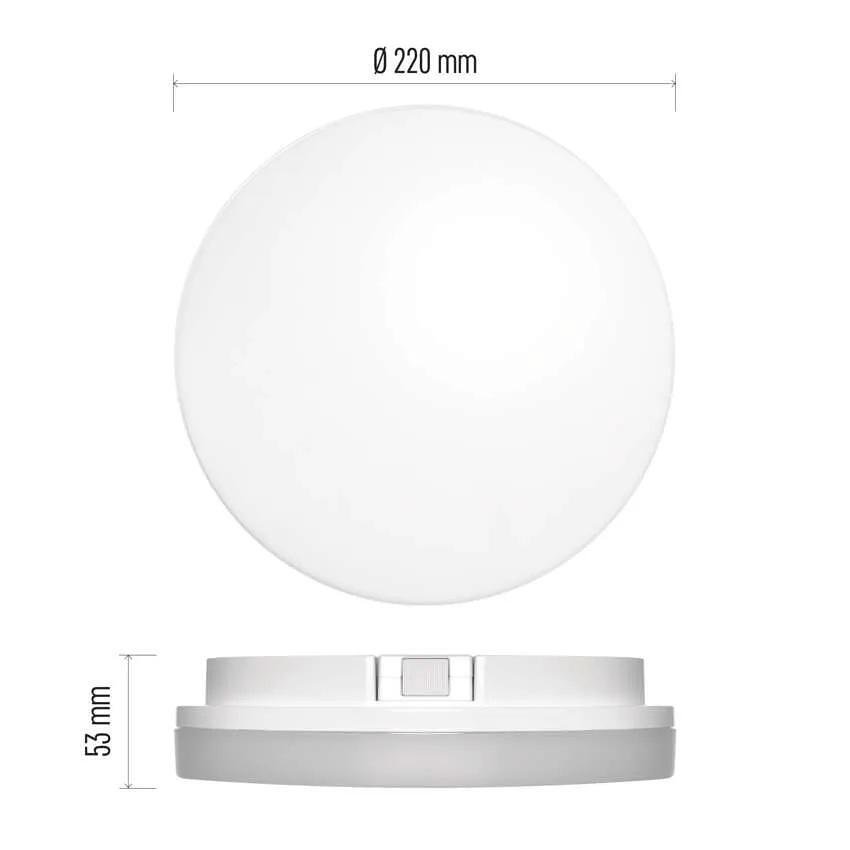 Плафон LED DN220 15W 4000K 1500lm 120° 30000h IP54 TORI EMOS