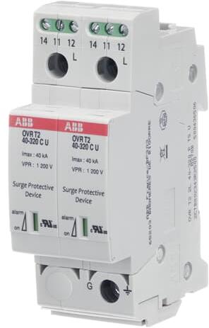 Катоден отводител тип 2 OVR 40kA 275V 2P ABB, 2CTB802343R2500