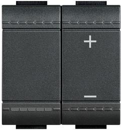Димер бутонен R=3-400W L=3-400VA LED=3-75W 2 мод. цвят Антрацит LL Bticino, BTICINO, L4411N