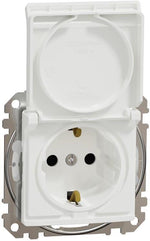 Контакт шуко с детска защита авт. и капак IP44 цвят Бял Sedna SE, SCHNEIDER ELECTRIC, SDD211024