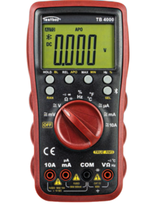 Дигитален мултицет с Bluetooth T-RMS CAT III 0…600Vac/dc, 0…10A, LCD и звук, Testboy 4000 /до изчерпване/, TESTBOY, 4028532240004
