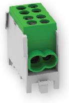 Разпределителен клемен блок 1P 100A ЗЕЛЕН за кабел 2x16/25мм2 за DIN монтаж (В=37мм, Ш=24мм; Д=43мм) Arnocanali /до изчерпване/, ARNOCANALI, BKB251V