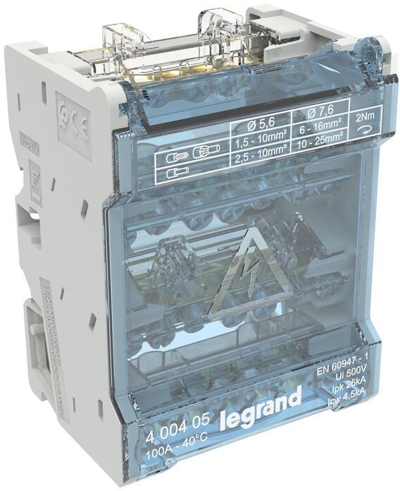 Разпределителен клемен блок 100A 4P 4 модула Legrand, LEGRAND НИСКО НАПРЕЖЕНИЕ, 400405