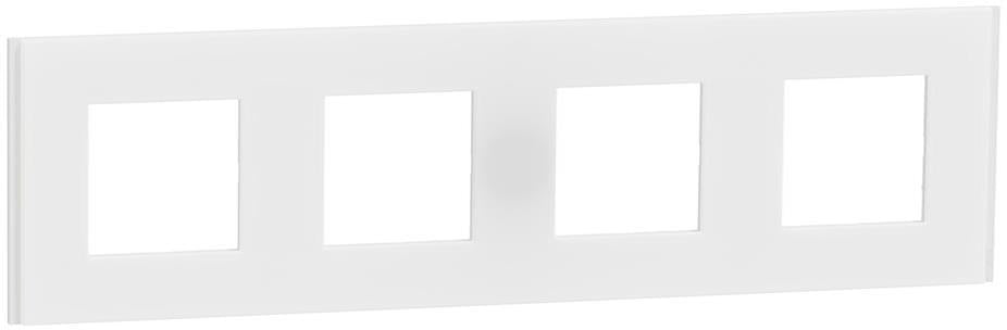 Лицева рамка 4х цвят Бял мат Unica Déco SE, SCHNEIDER ELECTRIC, NU600879