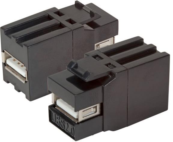 Конектор USB A 2.0 (вход-изход, за пренос на данни), цвят Черен, BACHMANN, EB527V2