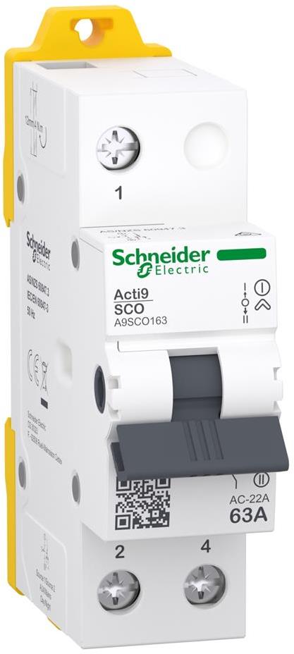 Ум шалтер I-0-II DIN монтаж Acti 9 iSSW 63A 1P 240V 1.5 мод. SE, SCHNEIDER ELECTRIC НИСКО НАПРЕЖЕНИЕ, A9SCO163