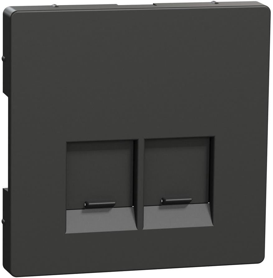 Лицев панел за 2xRJ45 цвят Антрацит System Design Merten SE, SCHNEIDER ELECTRIC, MEG4572-6034