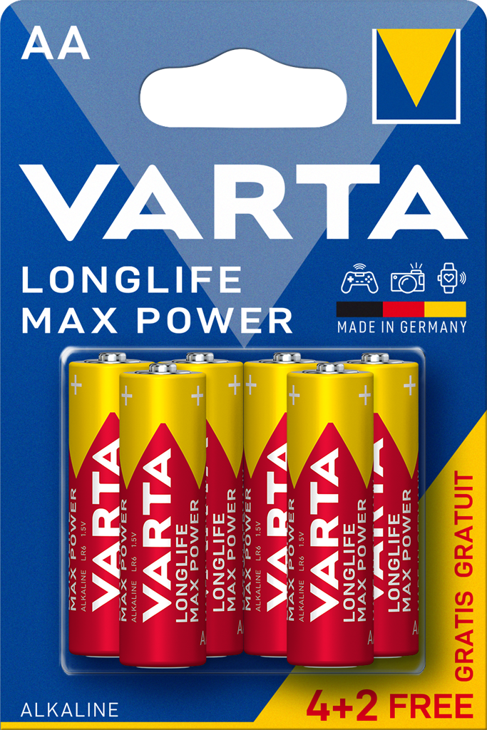 Батерия AA 1.5V Max Power (4+2 бр.блист.) Varta, VARTA, LR06M-6