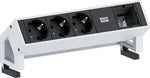 Модул DESK 2 с 3х Шуко и 1х празен модул, цвят Инокс, Bachmann, BACHMANN, B902.400