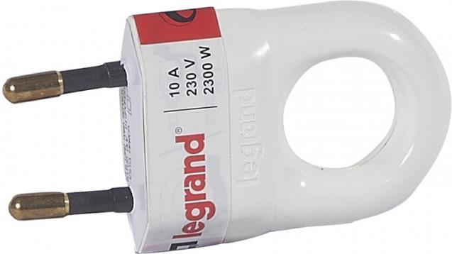 Щепсел бял 2P 10А 250V /30бр/ Legrand, LEGRAND, 50312