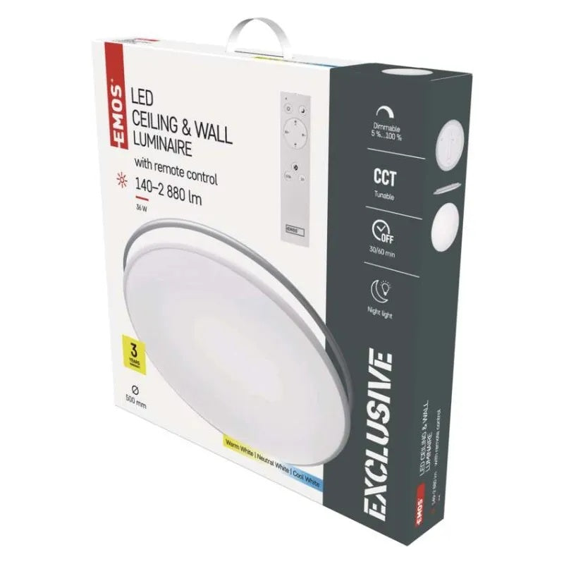 Плафон LED DN500 36W CCT 2880lm 115° димируем с ДУ 25000h IP20 ALVI EMOS, ZM5166